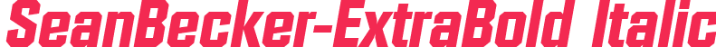SeanBecker-ExtraBold Italic